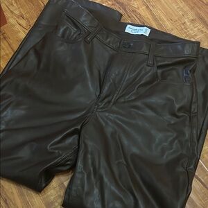 Abercrombie and Fitch Brown Leather Pants